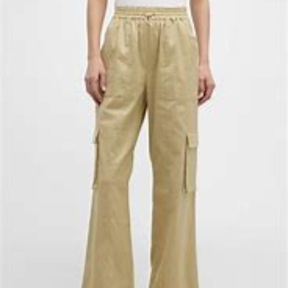 Rails Ollie Linen Blend Wide Leg Khaki Cargo Pant